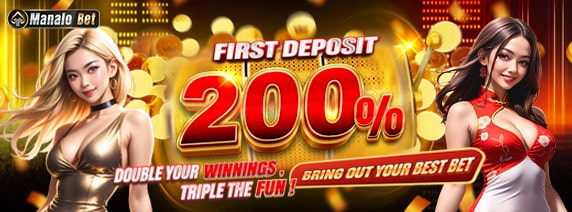 MANALOBET promotion_Double Your Fun with 200% First Deposit Bonus